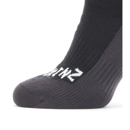 Sealskinz Waterproof Cold Weather Mid Length Socks - Black / Grey - Medium