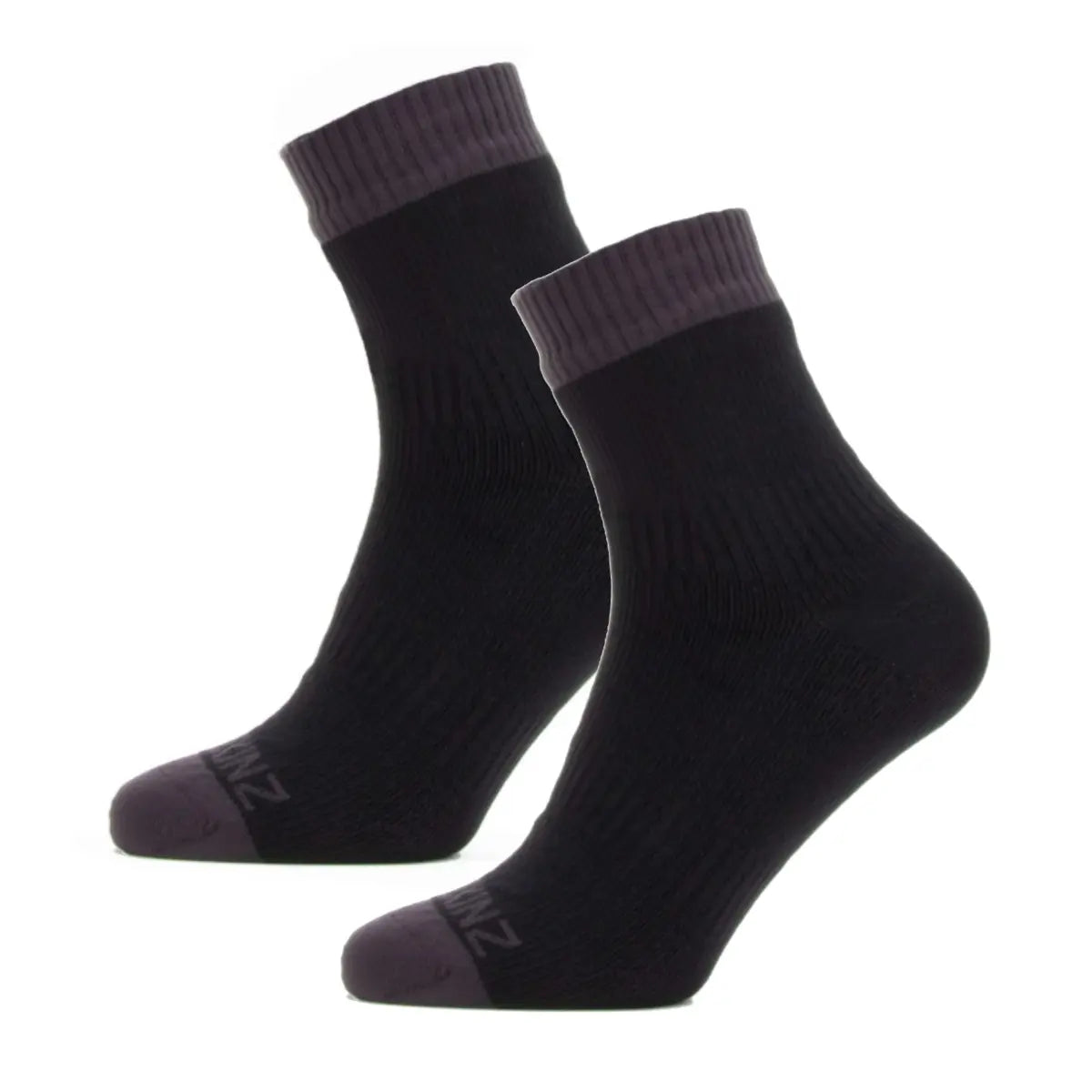 Sealskinz Waterproof Warm Weather Ankle Length Sock (Black / Grey) - Large