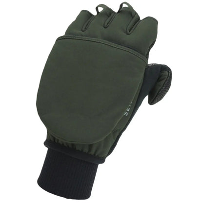 Sealskinz Windproof Cold Weather Convertible Mitt - Olive Green / Black - X-Large