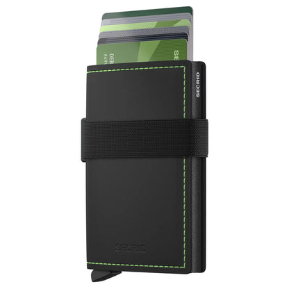 Secrid Bandwallet Compact RFID Wallet - Matte Black / Green