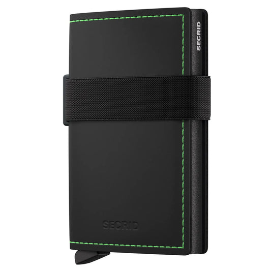 Secrid Bandwallet Compact RFID Wallet - Matte Black / Green