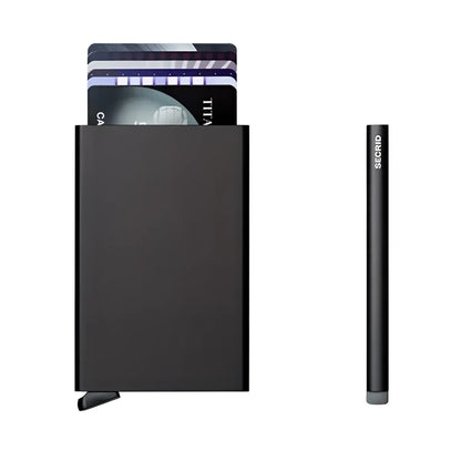 Holds 4 embossed cards or 6 flat cards