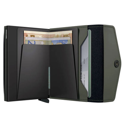 Secrid Envelope Wallet Compact RFID Card Wallet - Matte Green / Black