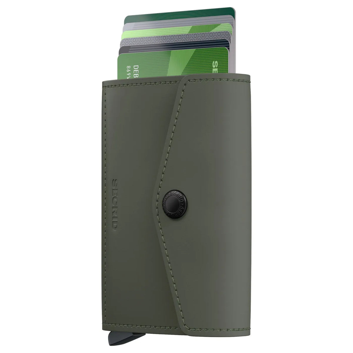 Secrid Envelope Wallet Compact RFID Card Wallet - Matte Green / Black
