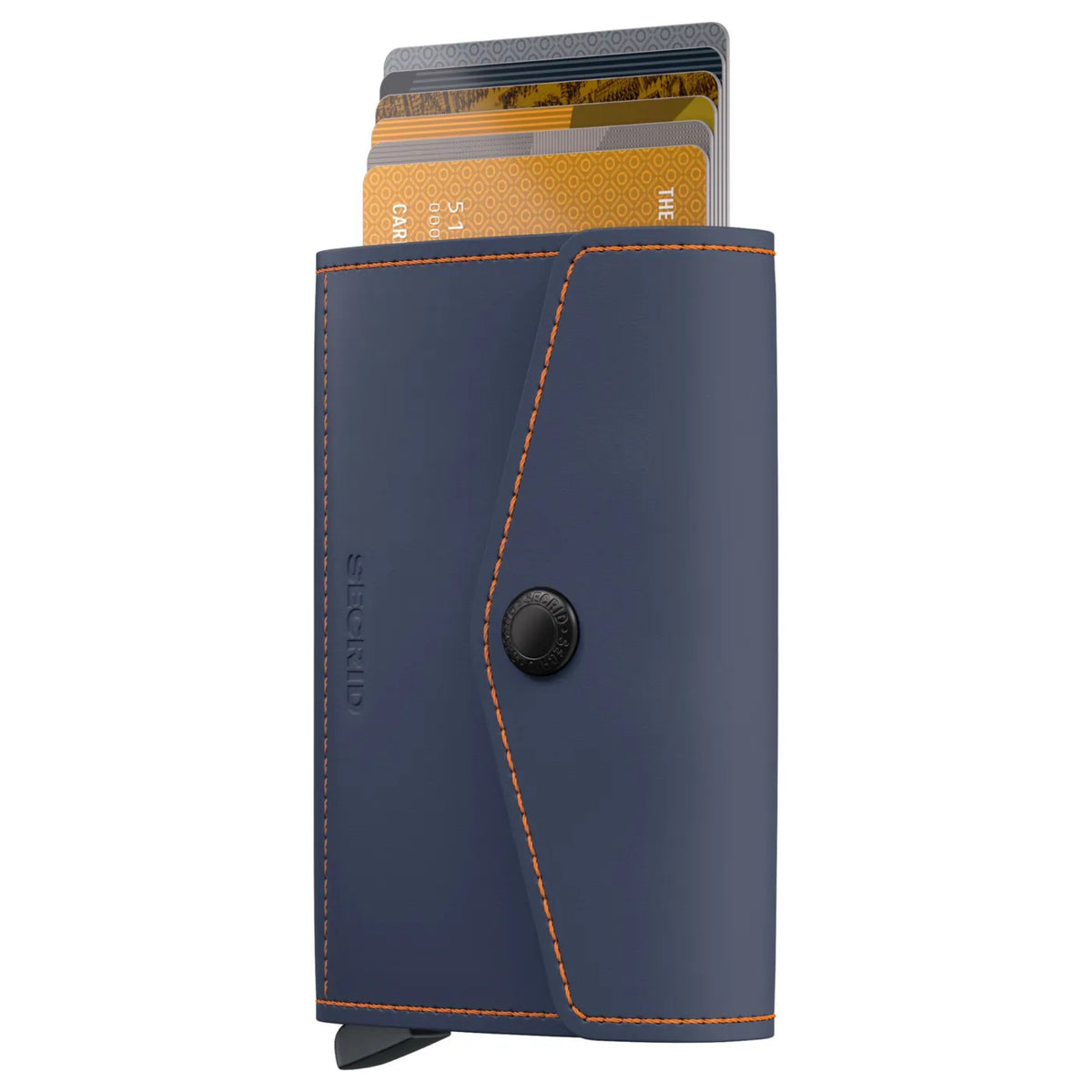 Secrid Envelope Wallet Compact RFID Card Wallet - Matte Nightblue / Orange