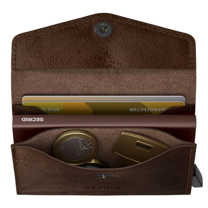 Secrid Envelope Wallet Compact RFID Card Wallet - Vintage Chocolate