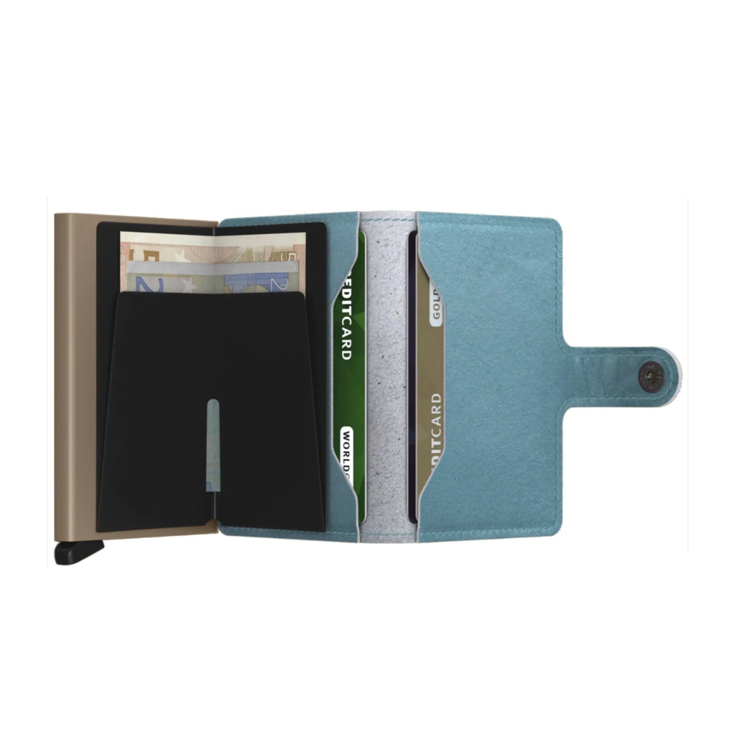 Includes two interior pockets for holding cards, notes, receipts, business cards and some coins