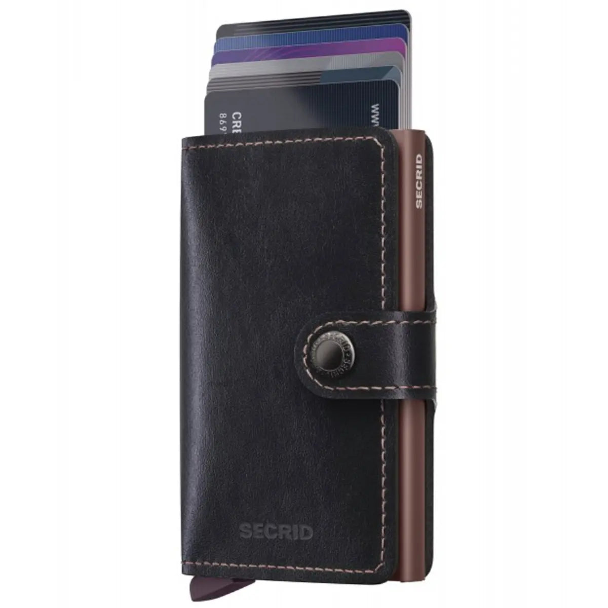 Secrid Miniwallet Compact RFID Wallet - Black-Rose (Mirum Plant-Based)