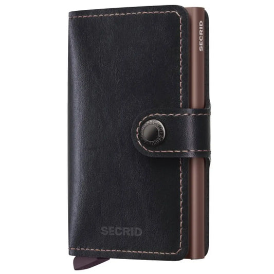 Secrid Miniwallet Compact RFID Wallet - Black-Rose (Mirum Plant-Based)