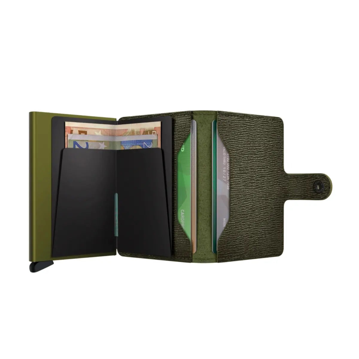 Includes two interior pockets for holding cards, notes, receipts, business cards and some coins