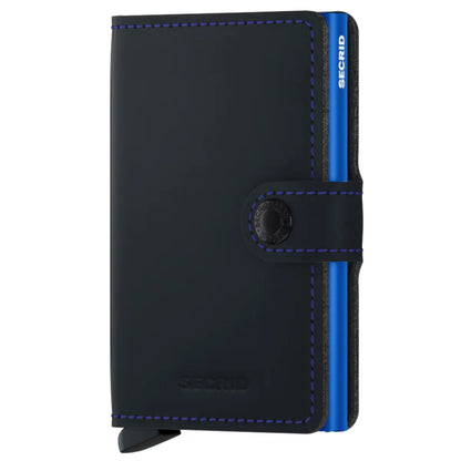 Secrid Miniwallet Compact RFID Wallet - Matte Black / Blue