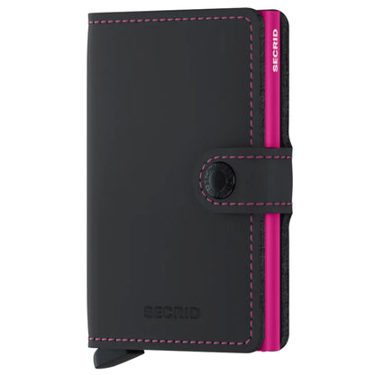 Secrid Miniwallet Compact RFID Wallet - Matte Black / Fuchsia