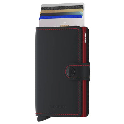 Secrid Miniwallet Compact RFID Wallet - Matte Black / Red