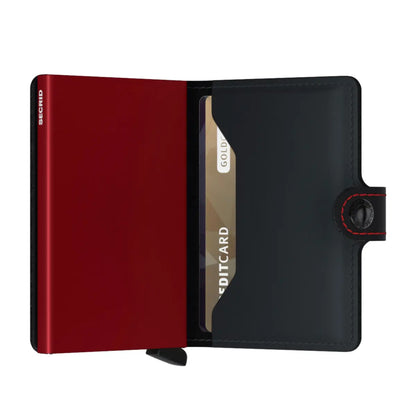 Secrid Miniwallet Compact RFID Wallet - Matte Black / Red