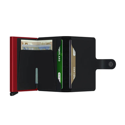 Secrid Miniwallet Compact RFID Wallet - Matte Black / Red