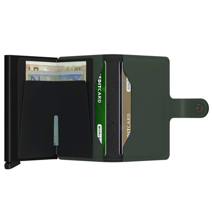 Secrid Miniwallet Compact RFID Wallet - Matte Green / Black