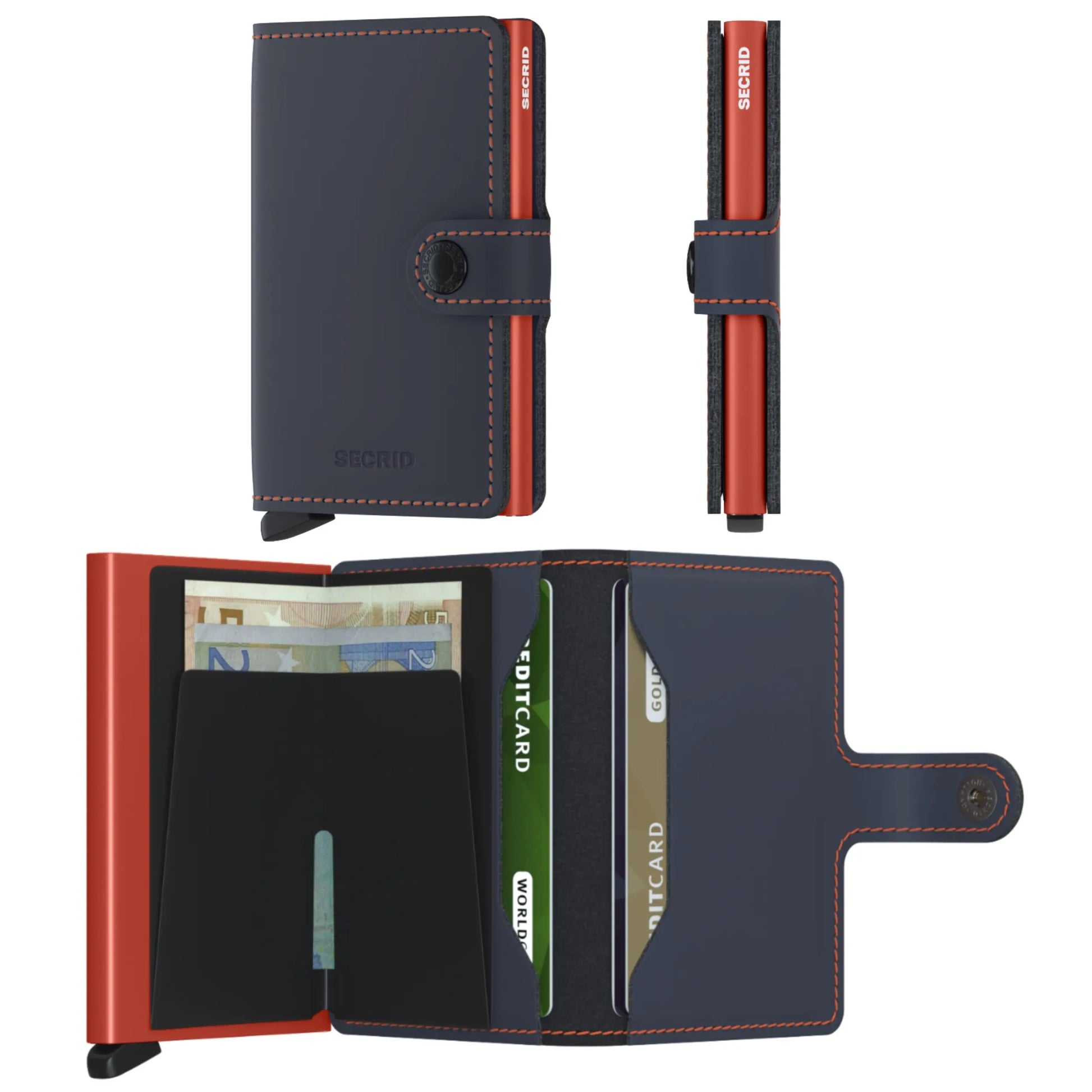 Secrid Miniwallet -Matte Night Blue and Orange 