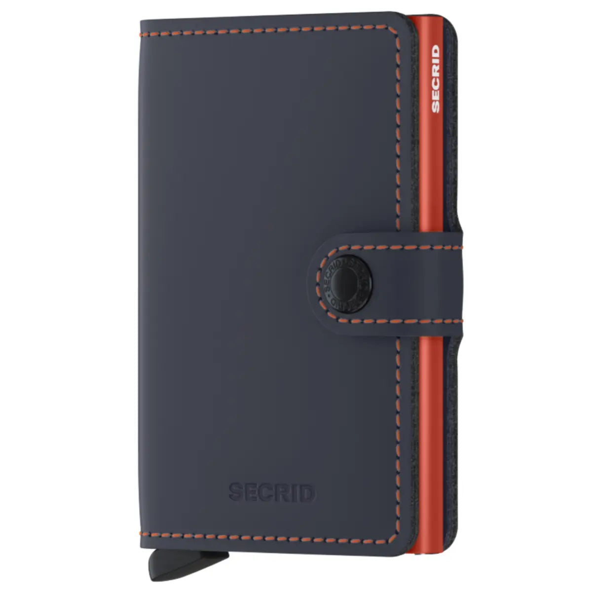 Secrid Miniwallet Compact RFID Wallet - Matte Night Blue / Orange