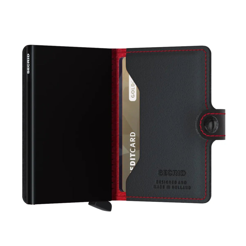 Secrid Miniwallet Compact RFID Wallet - Perforated Black / Red