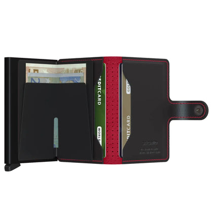 Secrid Miniwallet Compact RFID Wallet - Perforated Black / Red