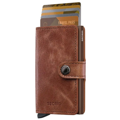 Secrid Miniwallet Compact RFID Wallet - Vintage Cognac-Brown