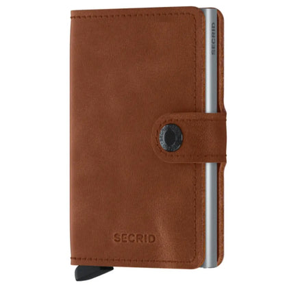Secrid Miniwallet Compact RFID Wallet - Vintage Cognac/Silver