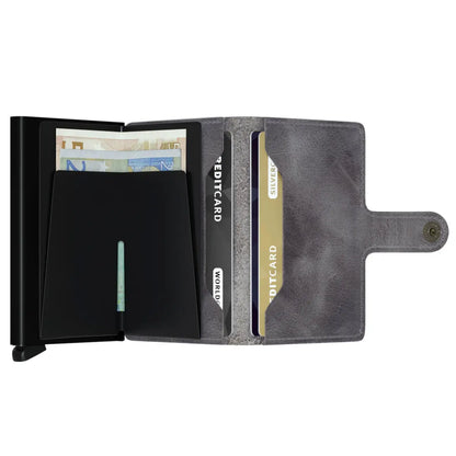 Secrid Miniwallet Compact RFID Wallet - Vintage Grey Black