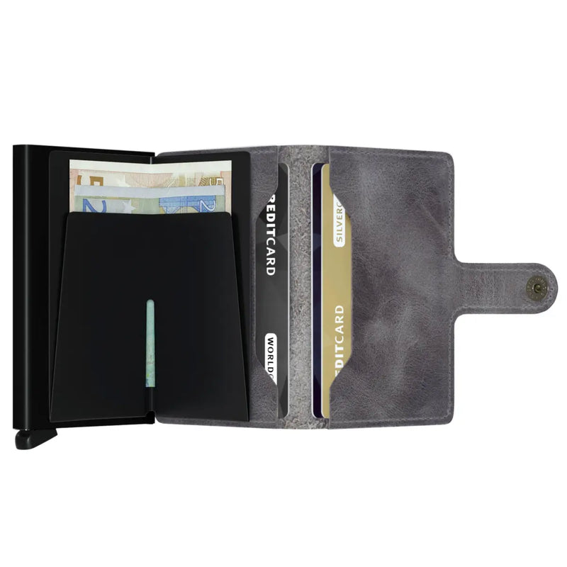 Secrid Miniwallet Compact RFID Wallet - Vintage Grey Black