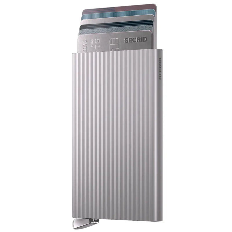 Secrid Premium Cardprotector+ Compact RFID Card Wallet - Fluted Silver