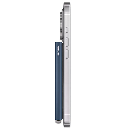 Secrid Premium Cardprotector + for Magsafe - Compact RFID Card Wallet - Fluted Navy