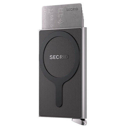 Secrid Premium + Cardprotector for Magsafe - Compact RFID Card Wallet - Fluted Silver