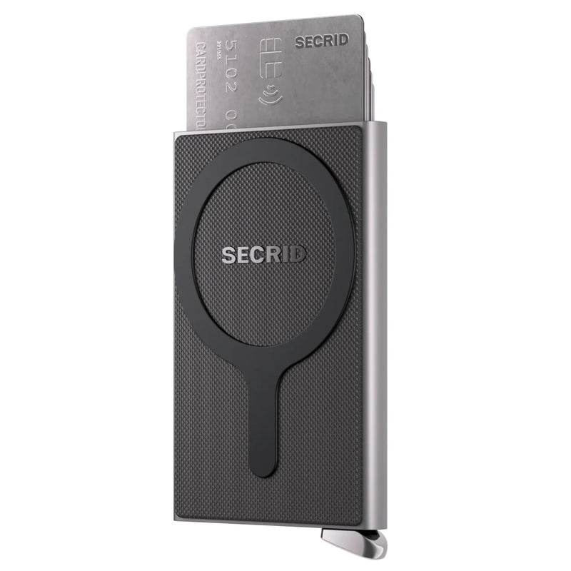Secrid Premium + Cardprotector for Magsafe - Compact RFID Card Wallet - Fluted Silver