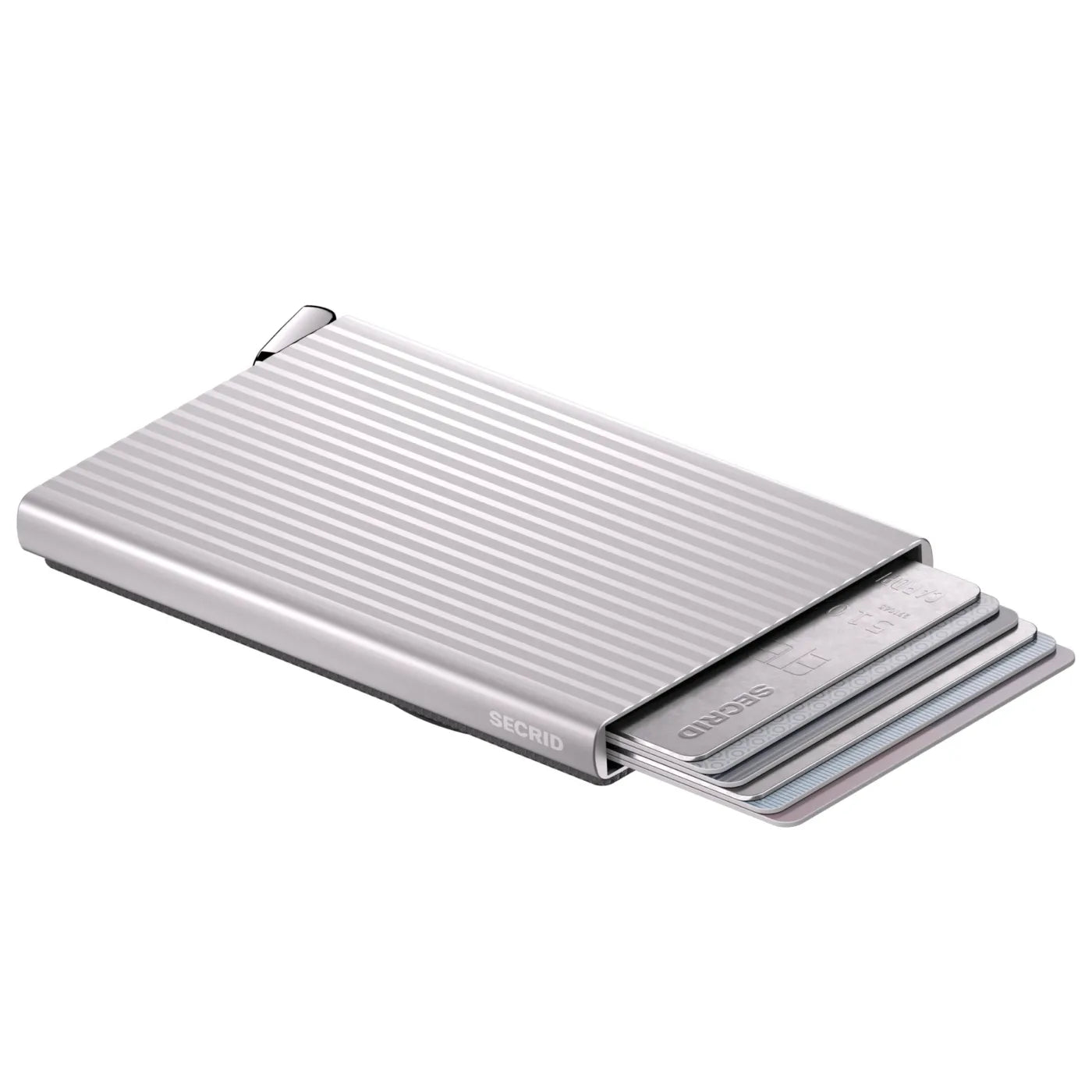 Secrid Premium + Cardprotector for Magsafe - Compact RFID Card Wallet - Fluted Silver