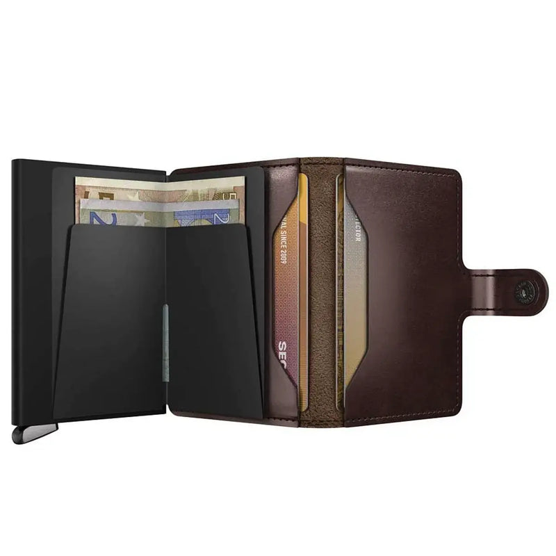 Secrid Premium+ Miniwallet Compact RFID Wallet - Dusk Dark Brown