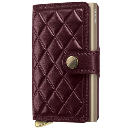 Secrid Premium+ Miniwallet Compact RFID Wallet - Emboss Diamond Bordeaux+