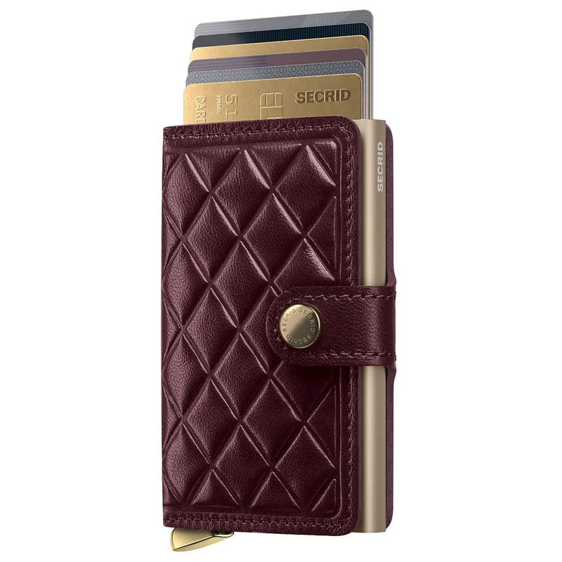 Secrid Premium+ Miniwallet Compact RFID Wallet - Emboss Diamond Bordeaux+