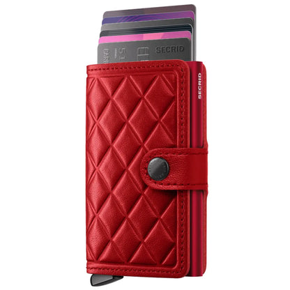 Secrid Premium+ Miniwallet Compact RFID Wallet - Emboss Diamond Red+