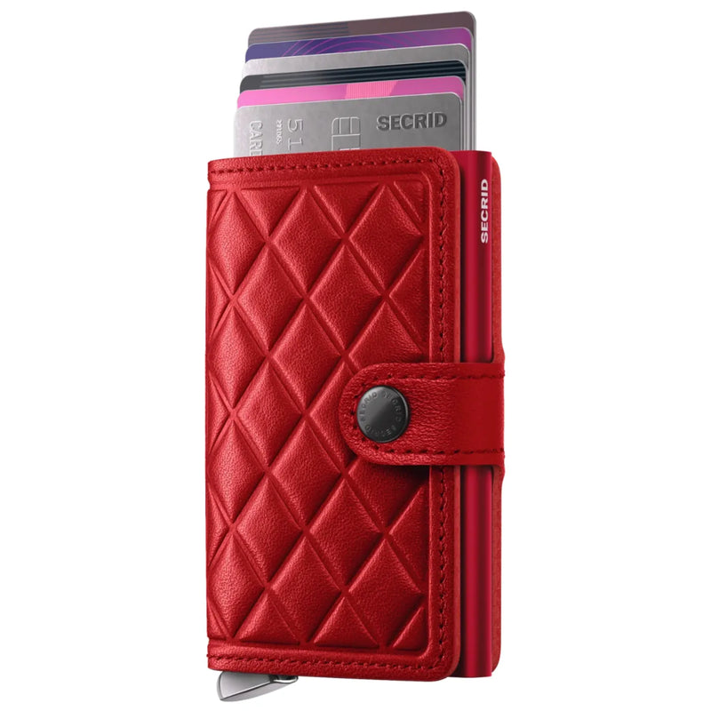 Secrid Premium Miniwallet Compact RFID Wallet - Emboss Diamond Red