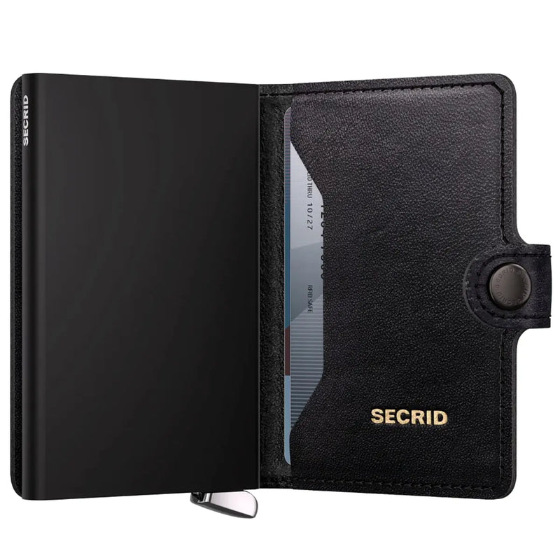 Secrid Premium+ Miniwallet Compact RFID Wallet - Emboss Lines Black+