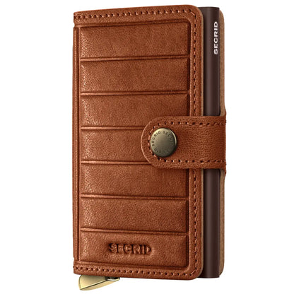 Secrid Premium+ Miniwallet Compact RFID Wallet - Emboss Lines Cognac+