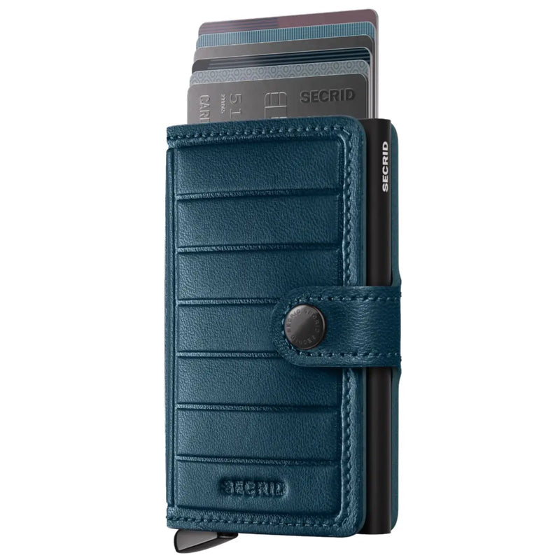 Secrid Premium+ Miniwallet Compact RFID Wallet - Emboss Lines Teal+