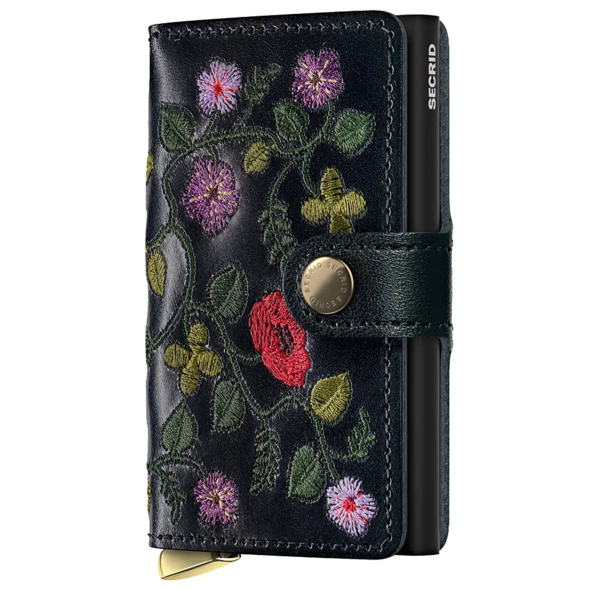 Secrid Premium+ Miniwallet Compact RFID Wallet - Stitch Floral Black+