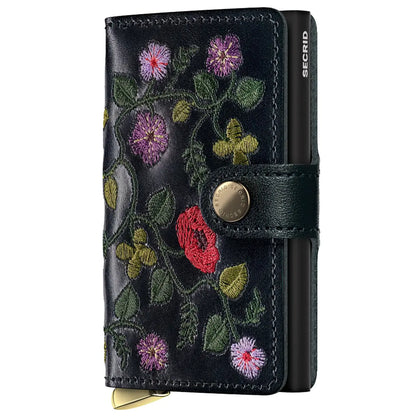 Secrid Premium+ Miniwallet Compact RFID Wallet - Stitch Floral Black+