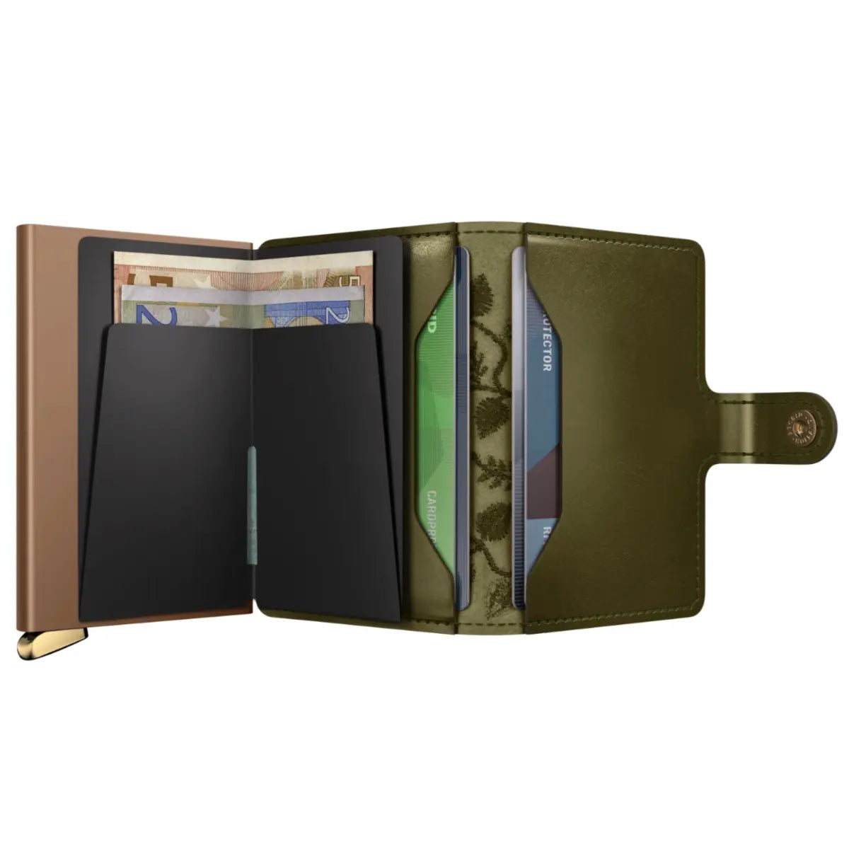 Secrid Premium+ Miniwallet Compact RFID Wallet - Stitch Floral Olive+