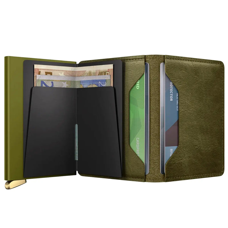 Secrid Premium+ Slimwallet Compact RFID Wallet - Basco Olive+
