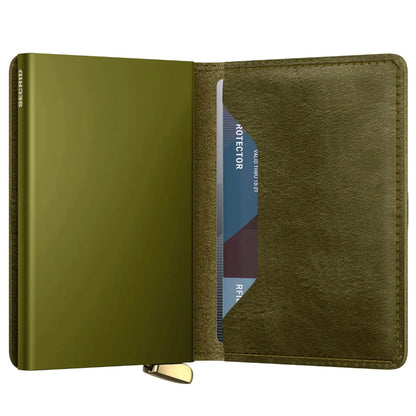 Secrid Premium+ Slimwallet Compact RFID Wallet - Basco Olive+