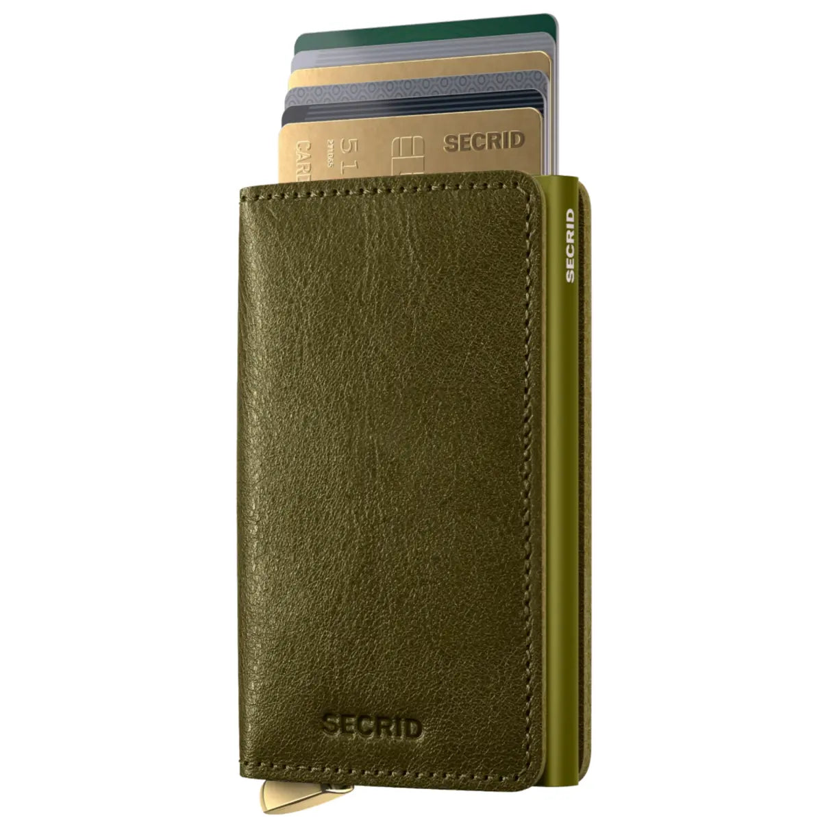 Secrid Premium+ Slimwallet Compact RFID Wallet - Basco Olive+
