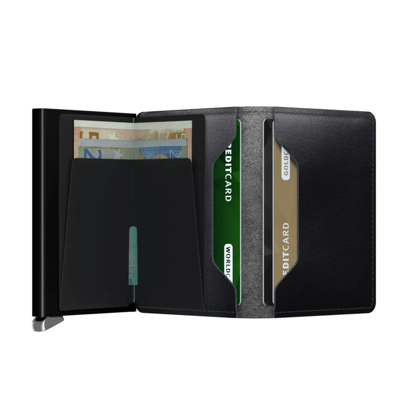Includes interior pockets for holding 6 extra cards, notes, receipts, business cards