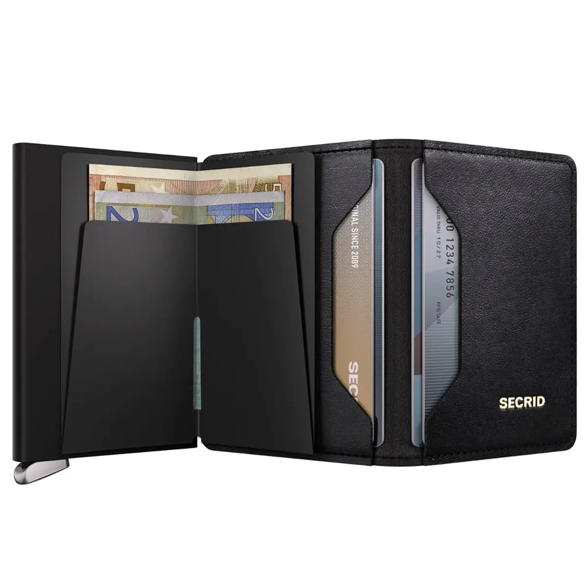 Secrid Premium+ Slimwallet Compact RFID Wallet - Emboss Lines Black+