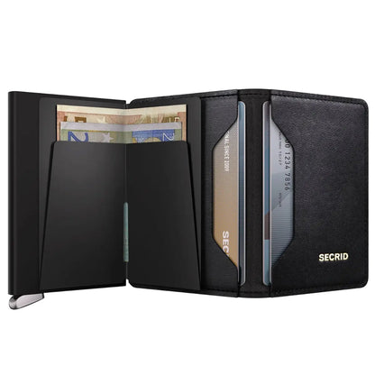 Secrid Premium+ Slimwallet Compact RFID Wallet - Emboss Lines Black+
